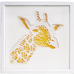 ペーパーアートフレーム -キリン- - 金色塗料・自然塗料や木材塗料
