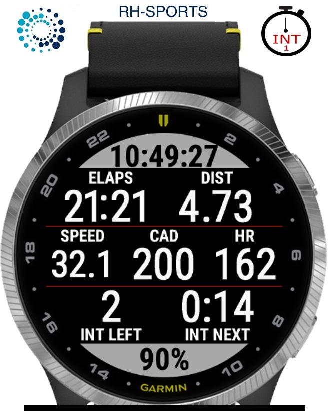 Running watch with interval timer sale