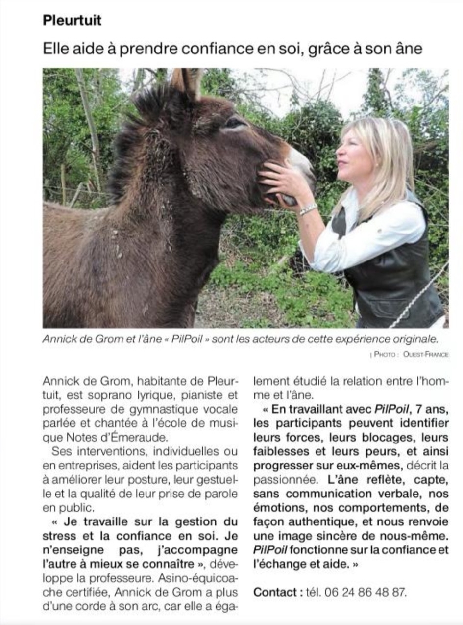 Annick et son âne Pilepoil, acteurs d'une expérience originale