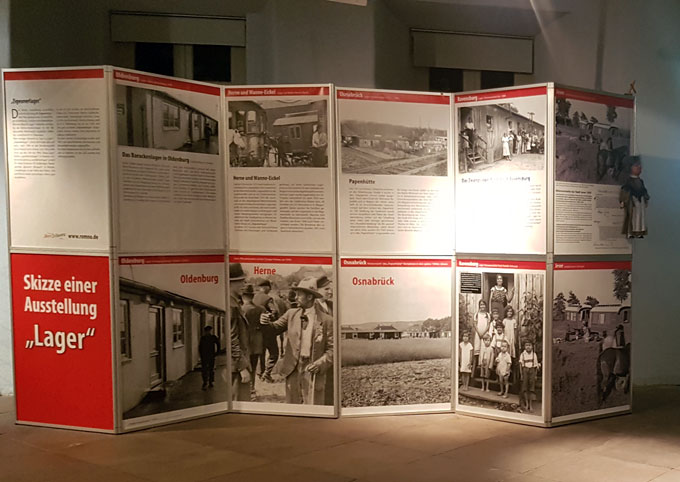 Die Skizze einer Ausstellung mit z.Z. 24 Tafeln