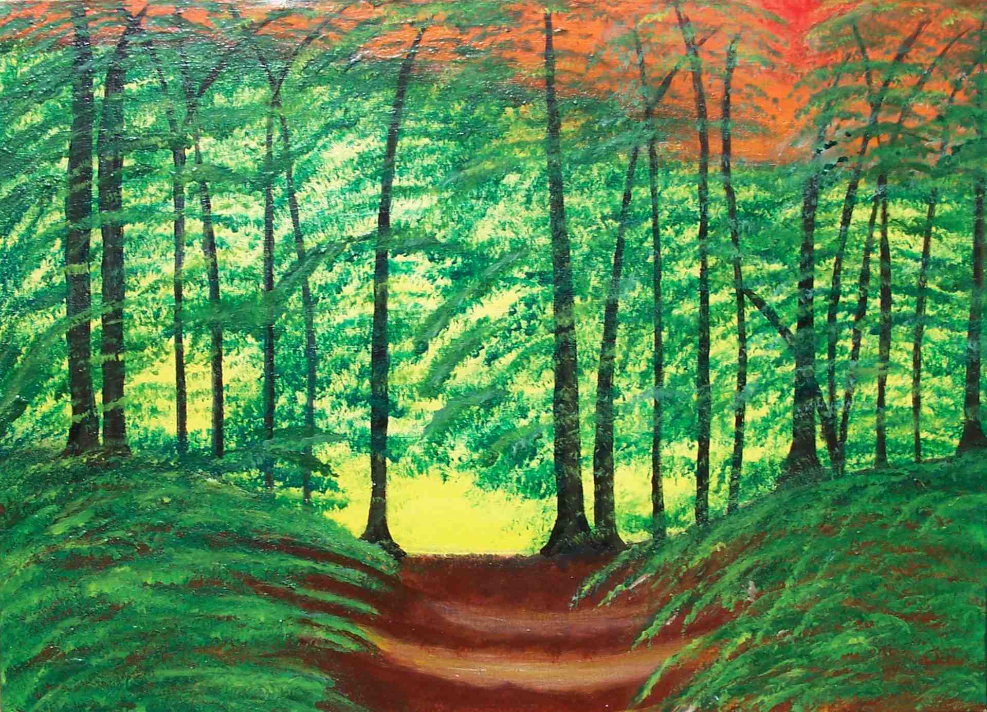 Forêt (acrylique sur toile ) 33 x 46 cm
