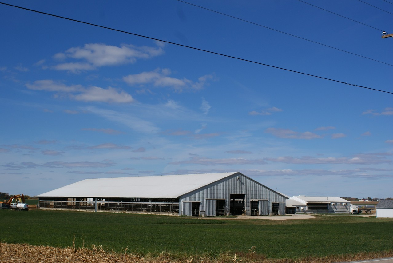 Une des ferme des Statz, 500 vaches en construction pour 1500
