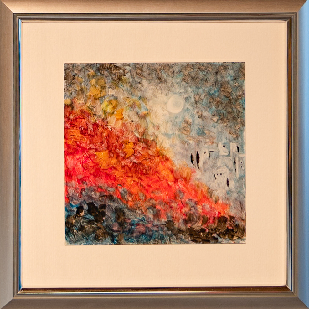 Nr. 11 / JOSEF MUSSER / "Inferno", Tintografik auf Alu-Platte, 35x35cm, 200,-€