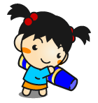 クレヨンを持った女の子のイラスト