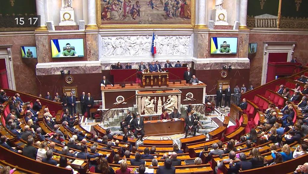 Mercredi 23 mars - discours du Président Volodymyr Zelensky devant notre Parlement