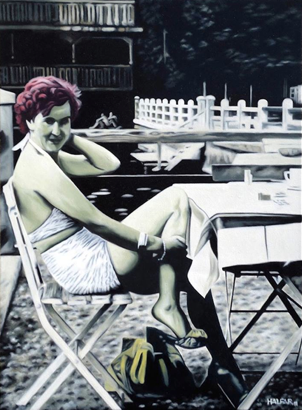 ' Eva Braun im Wildbad ' Öl a. LW, 100 x 80 cm, 2011