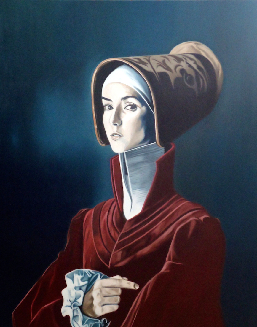 ' Frau mit Haube ' Öl a. LW, 100 x 80 cm, 2015, verkauft nach Japan