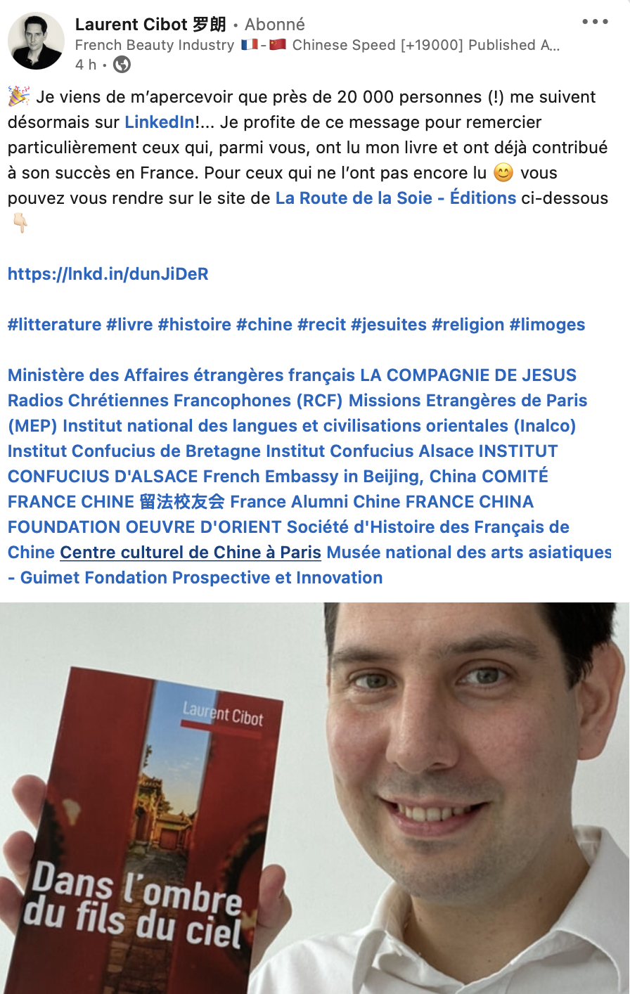 Laurent Cibot & le cap des 20000 followers sur LinkedIn