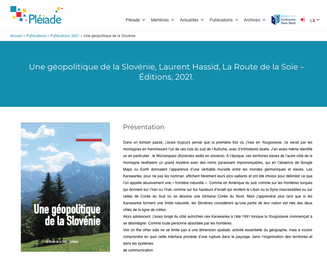 Laurent Hassid sur le site Pléiade