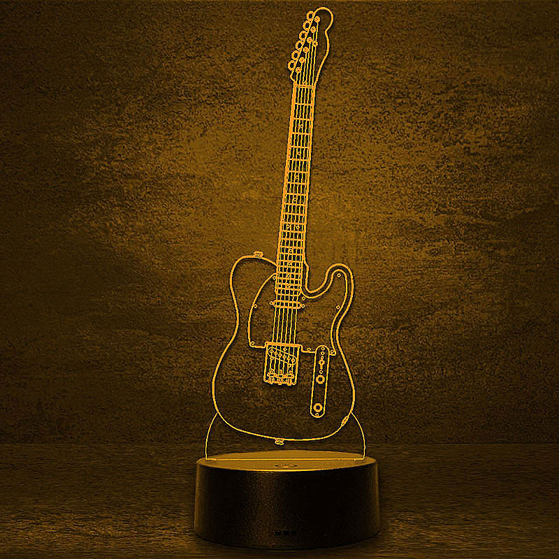 Vintage E-Gitarre LED Lampe ♥ Tele in neuem Licht - Personalisierte Lampen  mit Foto - LED Tommy