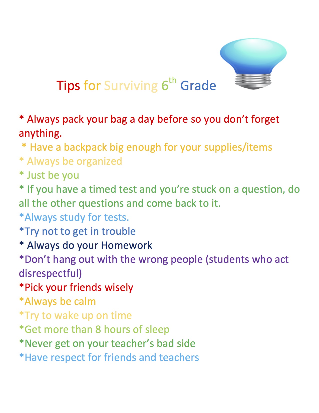 Tips To Survive Howtosurvive6thgrade