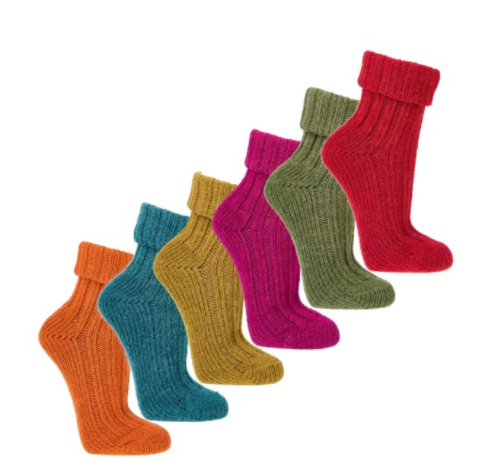 Socken mit Alpaka Wolle, gestrickt, kuschelig warm, bunte Farben