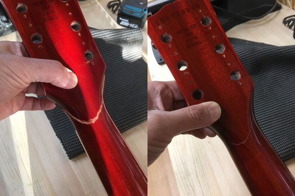 ヘッドもげgibsonの修理 - 静岡のY.O.S.ギター工房 オーダー ヘッドもげgibsonの修理 - 静岡のY.O.S.ギター工房 オーダー
