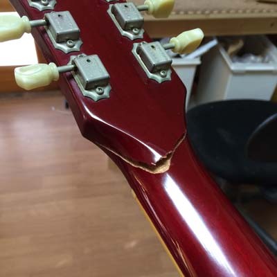 ネック（ヘッド）折れ修理 - 静岡のY.O.S.ギター工房 オーダーメイド