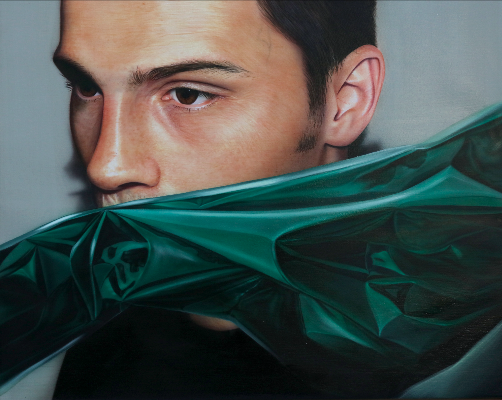 DAVID UESSEM  I  Mirrored heart  I  Öl auf Leinwand  I  90 x 110 cm