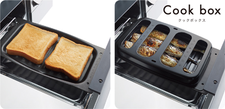 オプションの「クックボックス」「波型グリルプレート」標準幅用対応でお料理の幅がさらにアップ