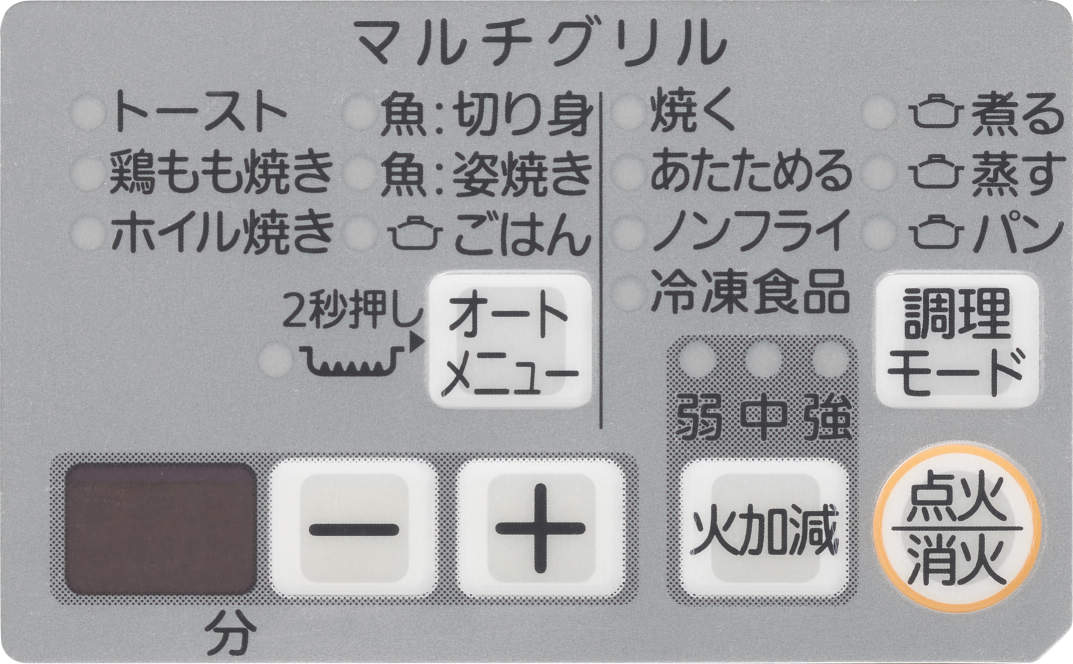 マルチグリル機能操作部