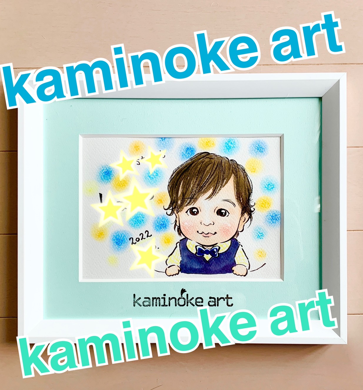 ヘアーカットを残す似顔絵「kaminoke art」