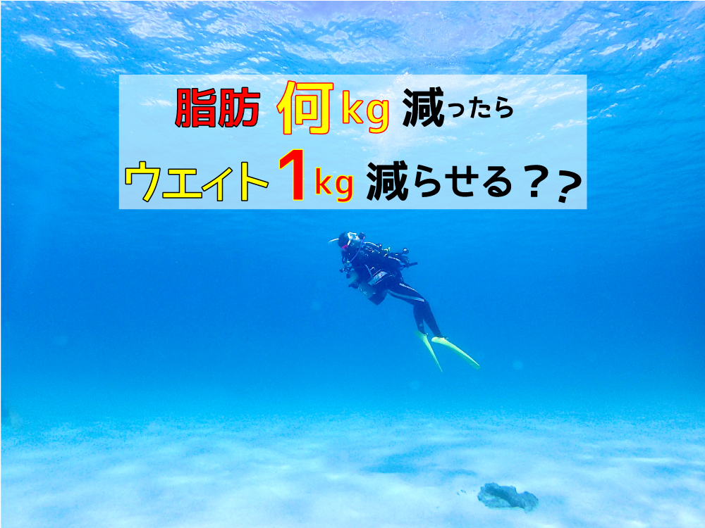 脂肪何kg減ればダイビングでウエイト1kg減らせる？