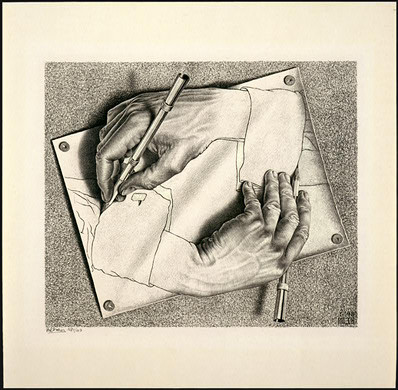 M.C.Escher, Writing Hands