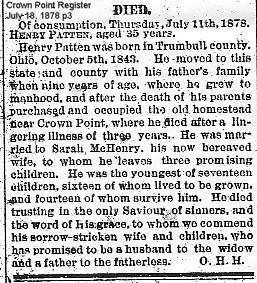 Henry Patton obit - Added by: Nsummersett2010 originally shared this on 09 Nov 2012 (ancestry.com)  (click to enlarge) 