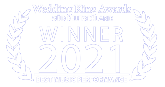 Auszeichnung der Wedding King Awards 2021 an Juli, Hochzeitssängerin in Nürnberg, für Beste Musik Performance in Süddeutschland