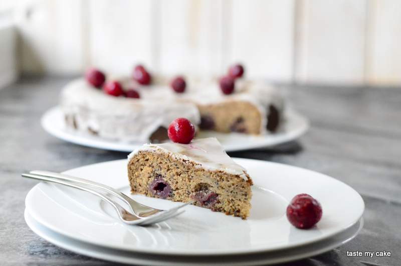 Mohn-Kirsch Kuchen - taste my cake - Backmischung glutenfrei und vegan