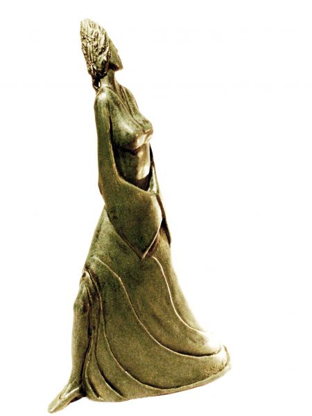 Lady Greewalda, Material: Schamott Steinzeugglasur, Grösse: H 48 x B 28 x T 16 cm, Gewicht: Kg, Jahrgang: 2009, Preis: 2’200.- CHF