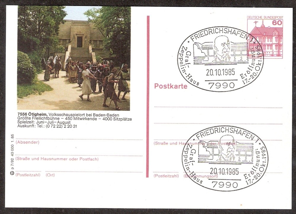 Briefmarken Luftschiffe Zeppelin Sonderstempel Briefmarkenshop