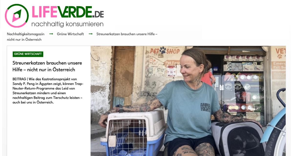 Artikel zum TNR-Projekt auf lifeverde.de