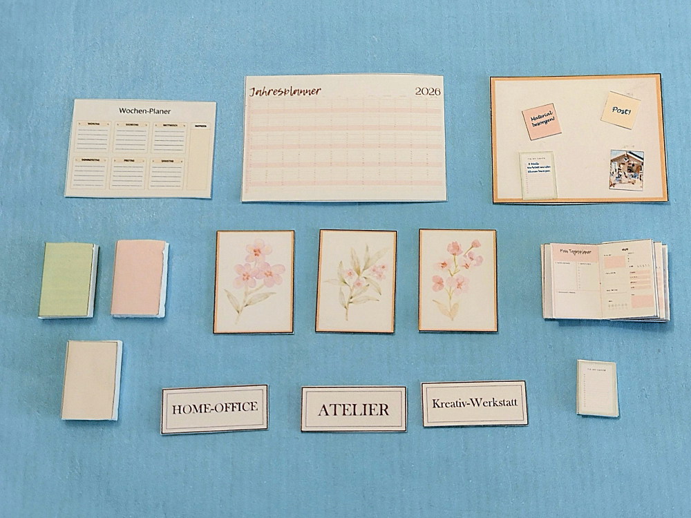 Miniatur-Bürozubehör 1:12 basteln