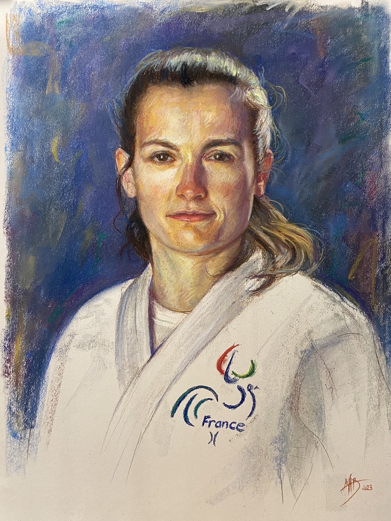 Sandrine Martinet, athlète paraolympique judoka, 65/50cm