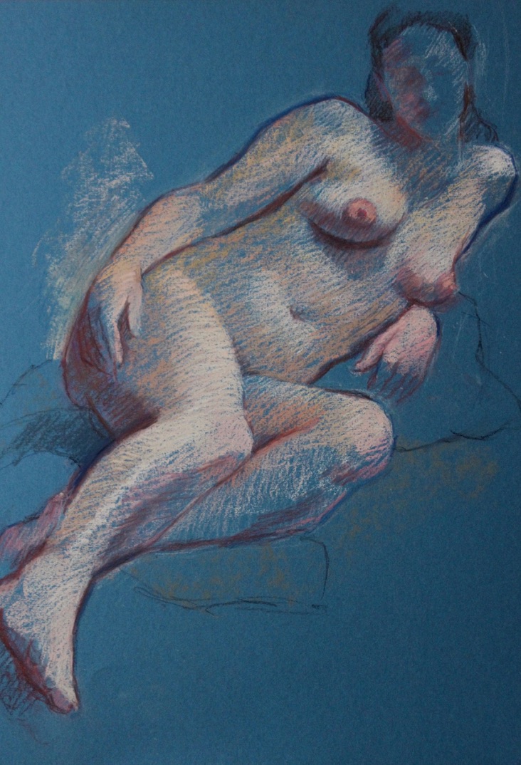Nu allongé accoudé, 65/50cm
