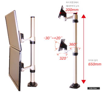 ET ARM B10 デュアルディスプレイマウント 縦2列