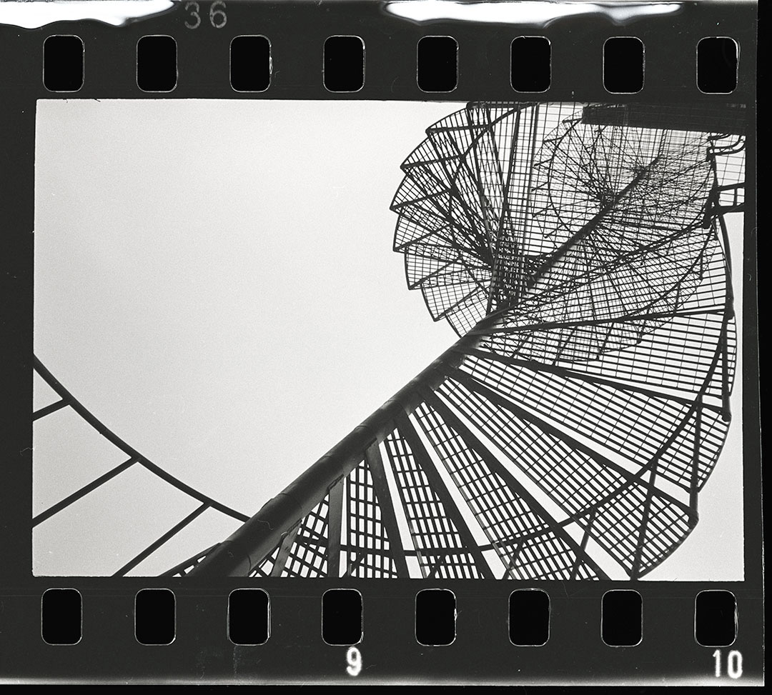Spiral staircase, West Berlin, 1988