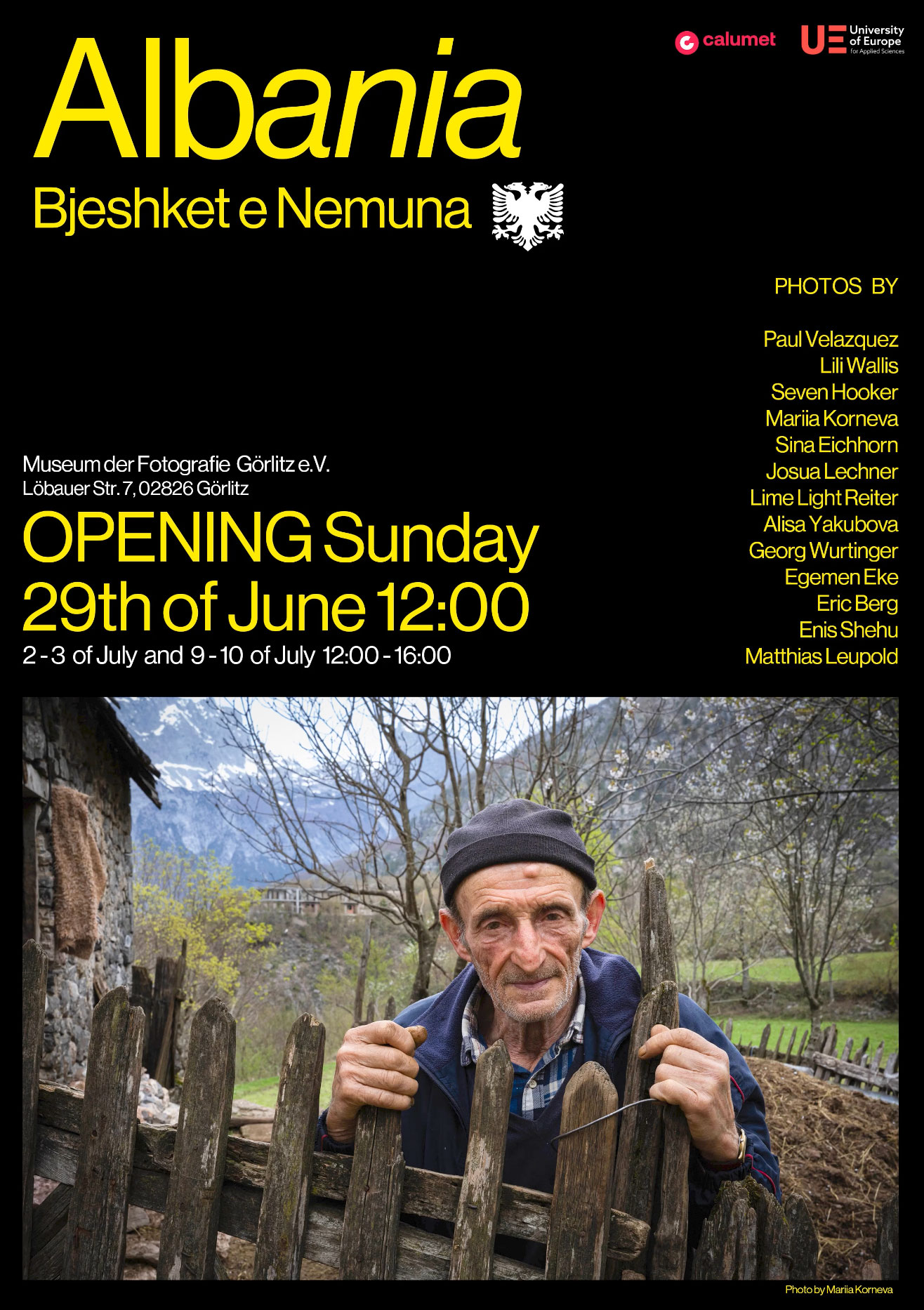 Exhibiton poster: Albania-Workshop with Eric Berg, Fotomuseum Görlitz, 2025