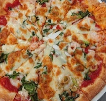 ⑤えび＆オリーブ、トマト　ピザ　￥1,620（税込み）