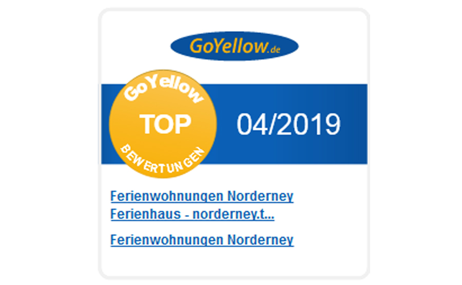TOP Bewertungssiegel von GoYellow erhalten