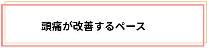 頭痛が改善するペース