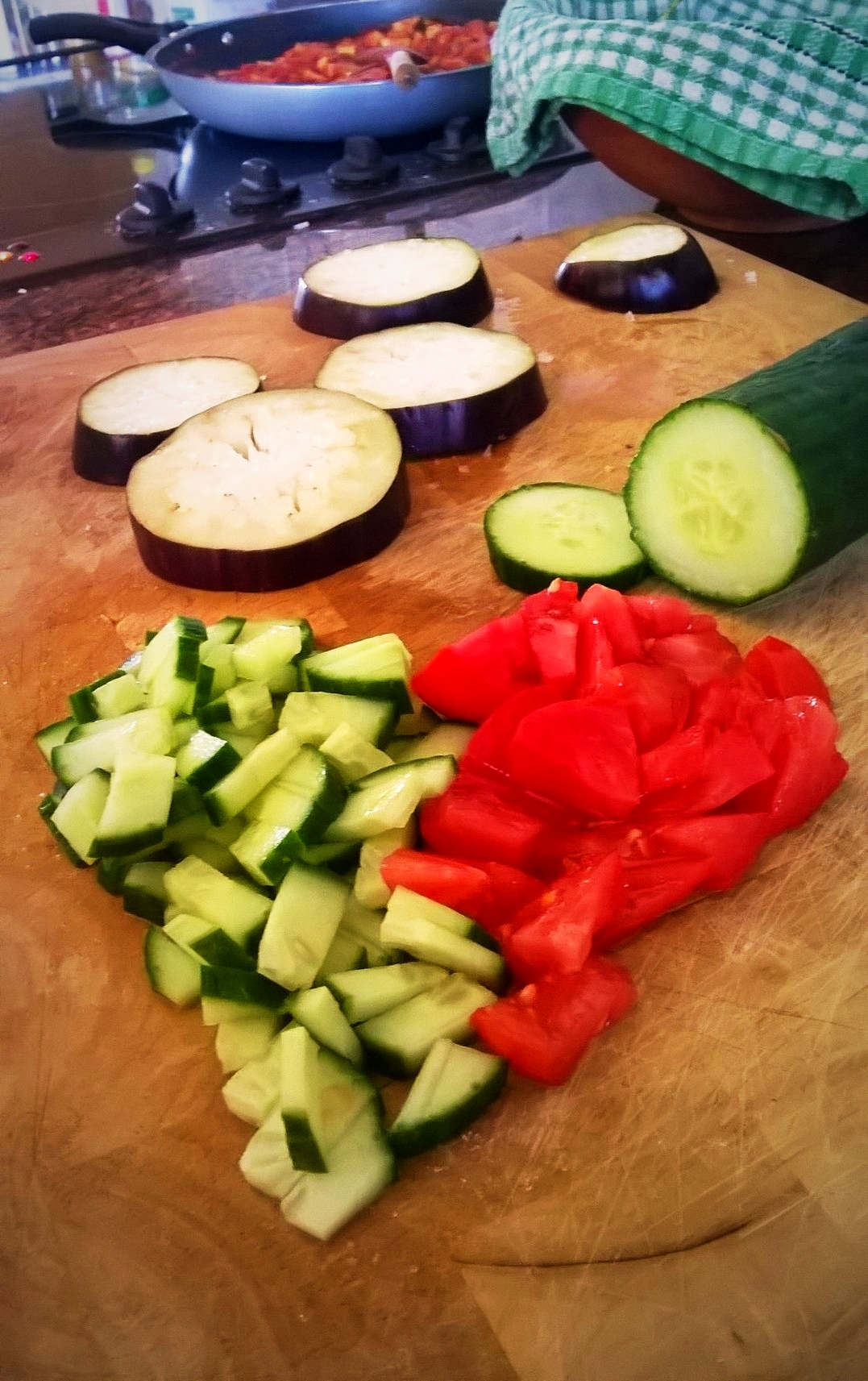 Zalza Salsa; Heart shaped cucumber and tomato pieces