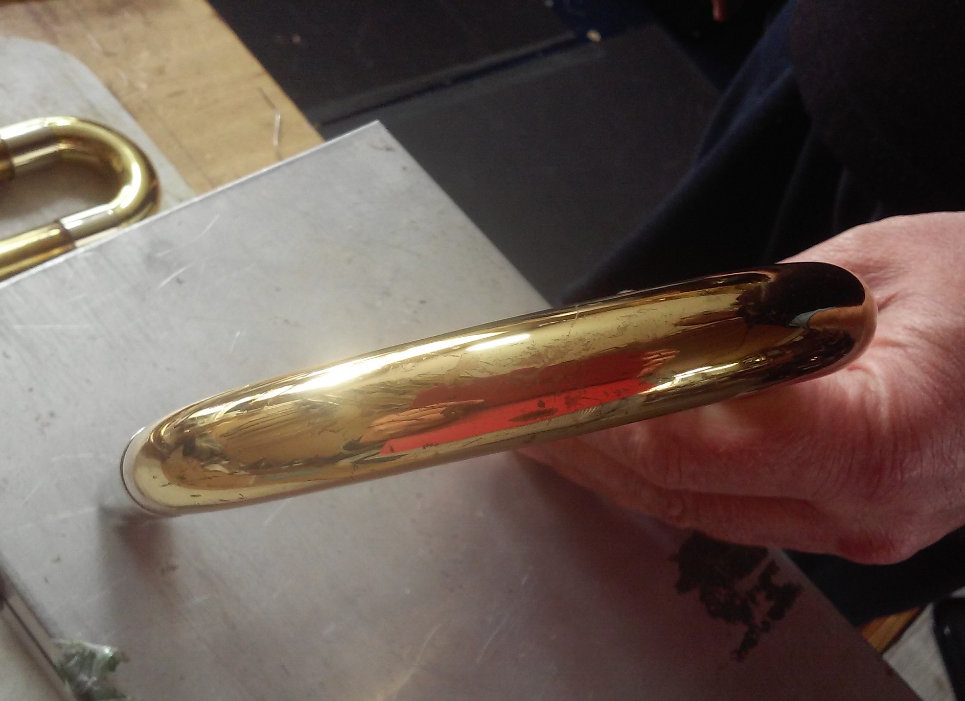 トロンボーン チューニングスライド 凹み修理 管楽器修理工房 Happysound Brass&Wind Repair ハッピーサウンド