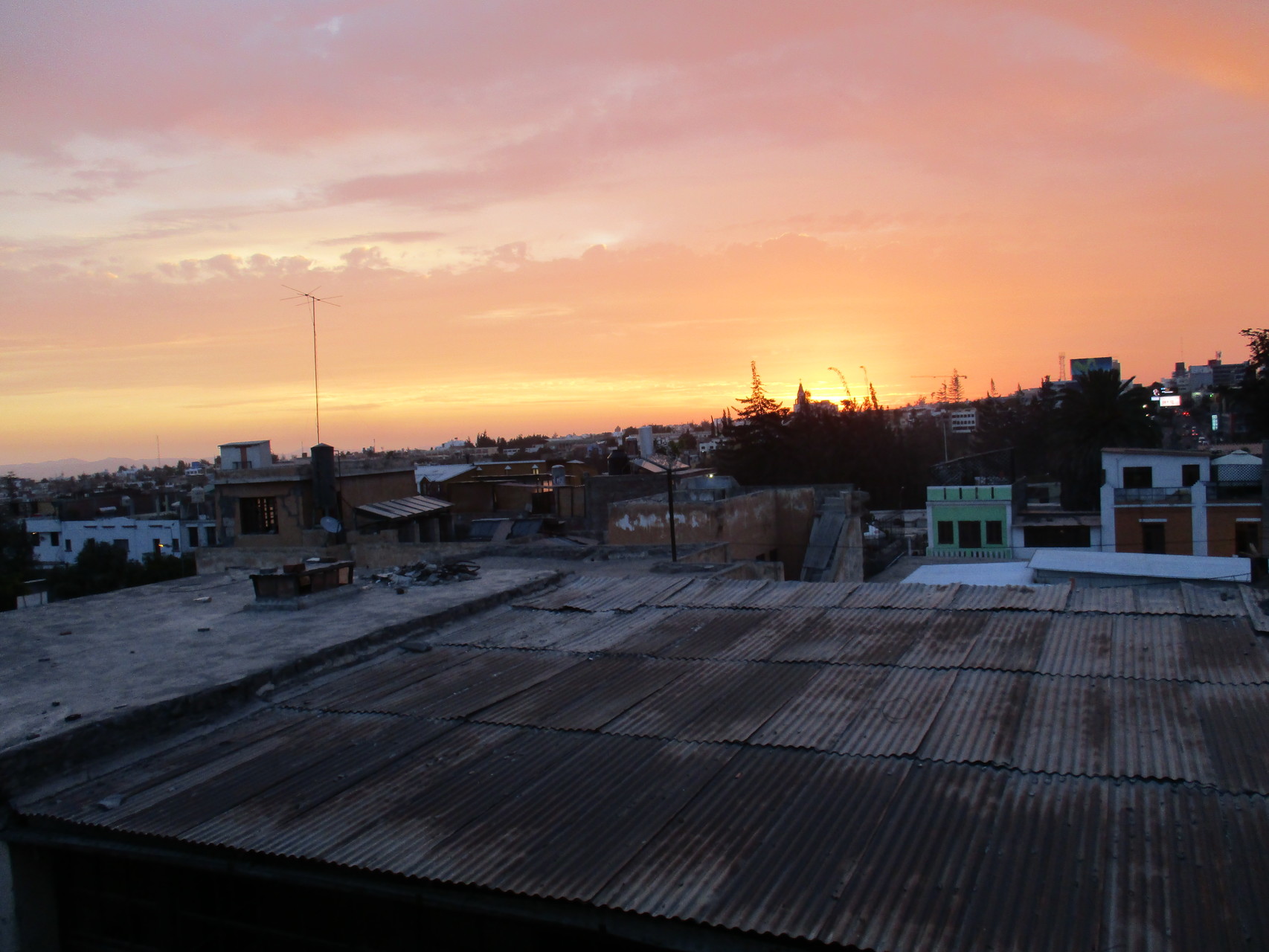coucher de soleil sur Arequipa centre