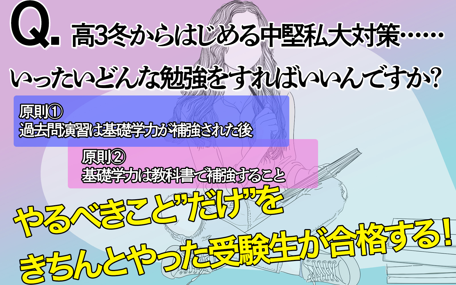 文系・理系共通！高3冬スタートの中堅私大受験対策　「教科書」が最優先教材