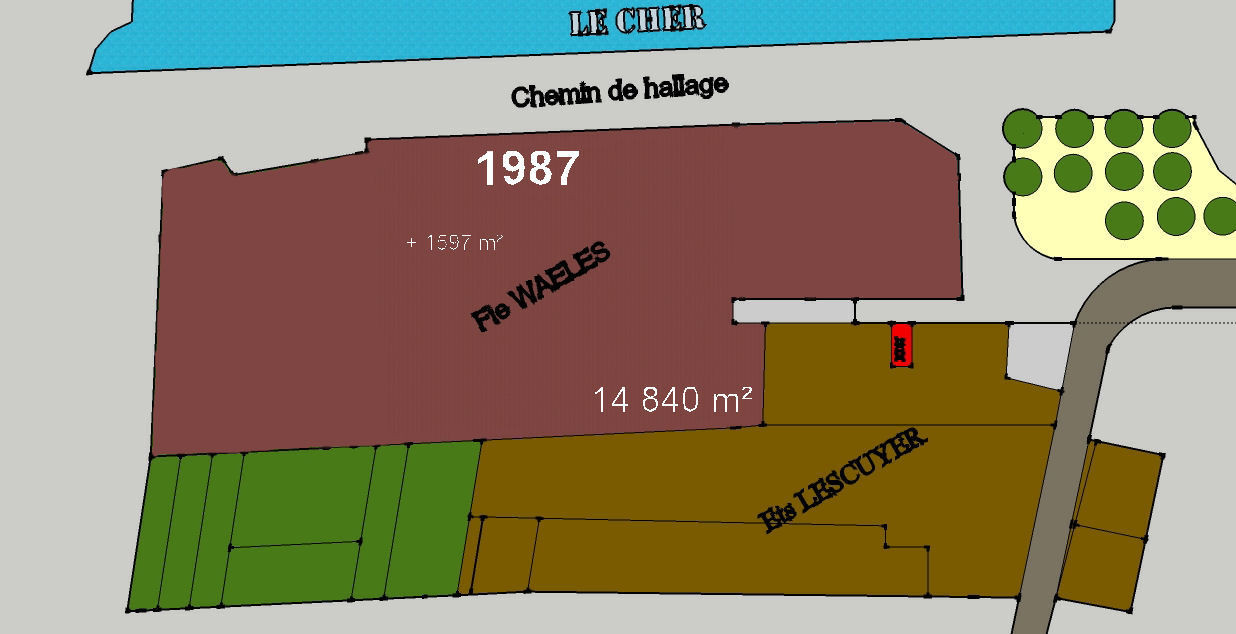 1987 - Acquisition de terrains situés à l'ouest du site.