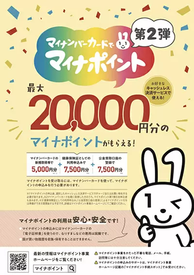 最大20,000円分もらえる♪『マイナンバーカードでマイナポイント』実施中♪