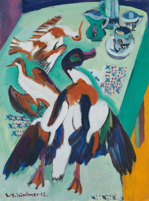 Ernst Ludwig Kirchner, Stillleben mit Ente und Schnepfen, sold for CHF 455.000