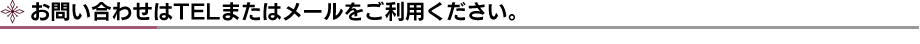 お問い合わせは電話またはメールをご利用ください。