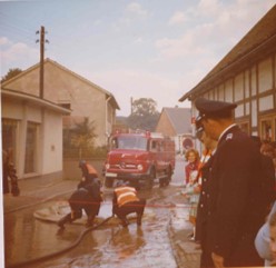 Übung im Ortskern 1970