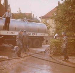 Übung im Ortskern 1970