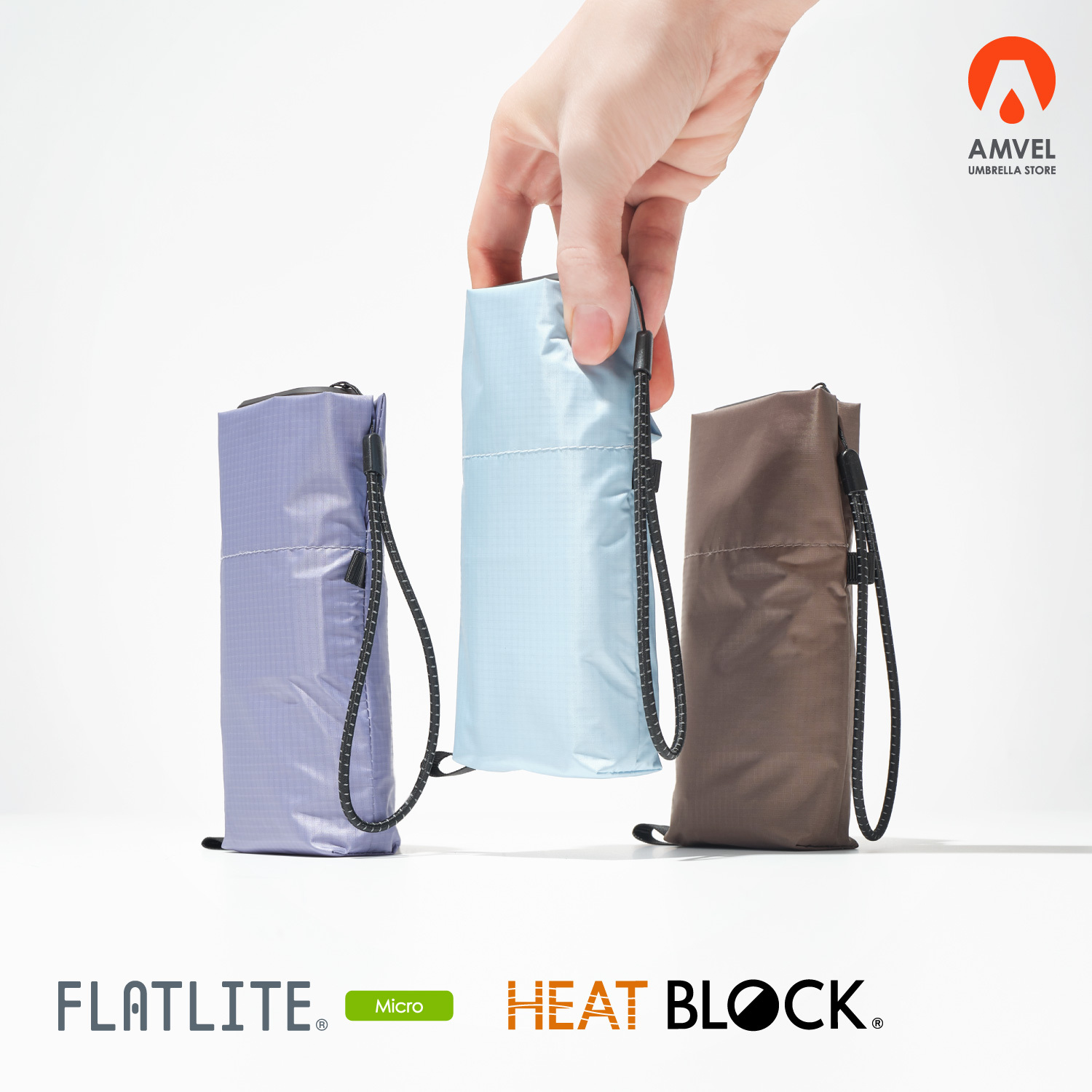 FLATLITE Micro HEATBLOCK（フラットライト）｜ 100%遮光・遮熱 コンパクト 日傘 晴雨兼用 折りたたみ傘